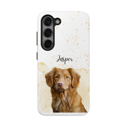 Custom Digital Oil Painted Watercolor Pet Portrait on Iphone and Samsung Phone Cases