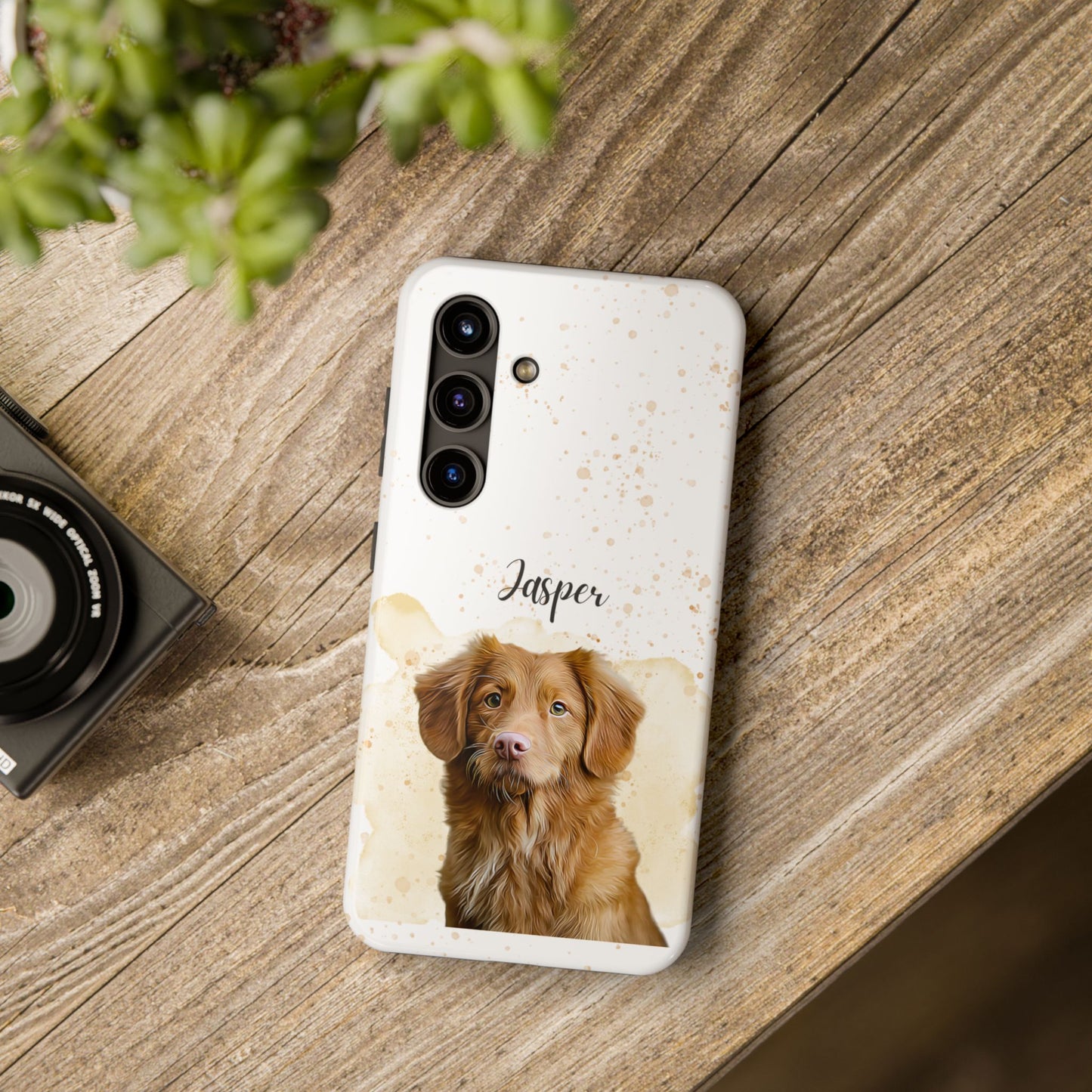 Custom Digital Oil Painted Watercolor Pet Portrait on Iphone and Samsung Phone Cases