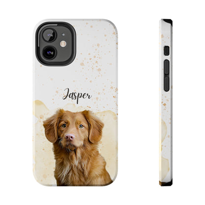 Custom Digital Oil Painted Watercolor Pet Portrait on Iphone and Samsung Phone Cases