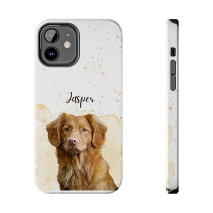 Custom Digital Oil Painted Watercolor Pet Portrait on Iphone and Samsung Phone Cases