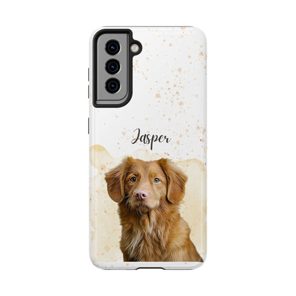 Custom Digital Oil Painted Watercolor Pet Portrait on Iphone and Samsung Phone Cases