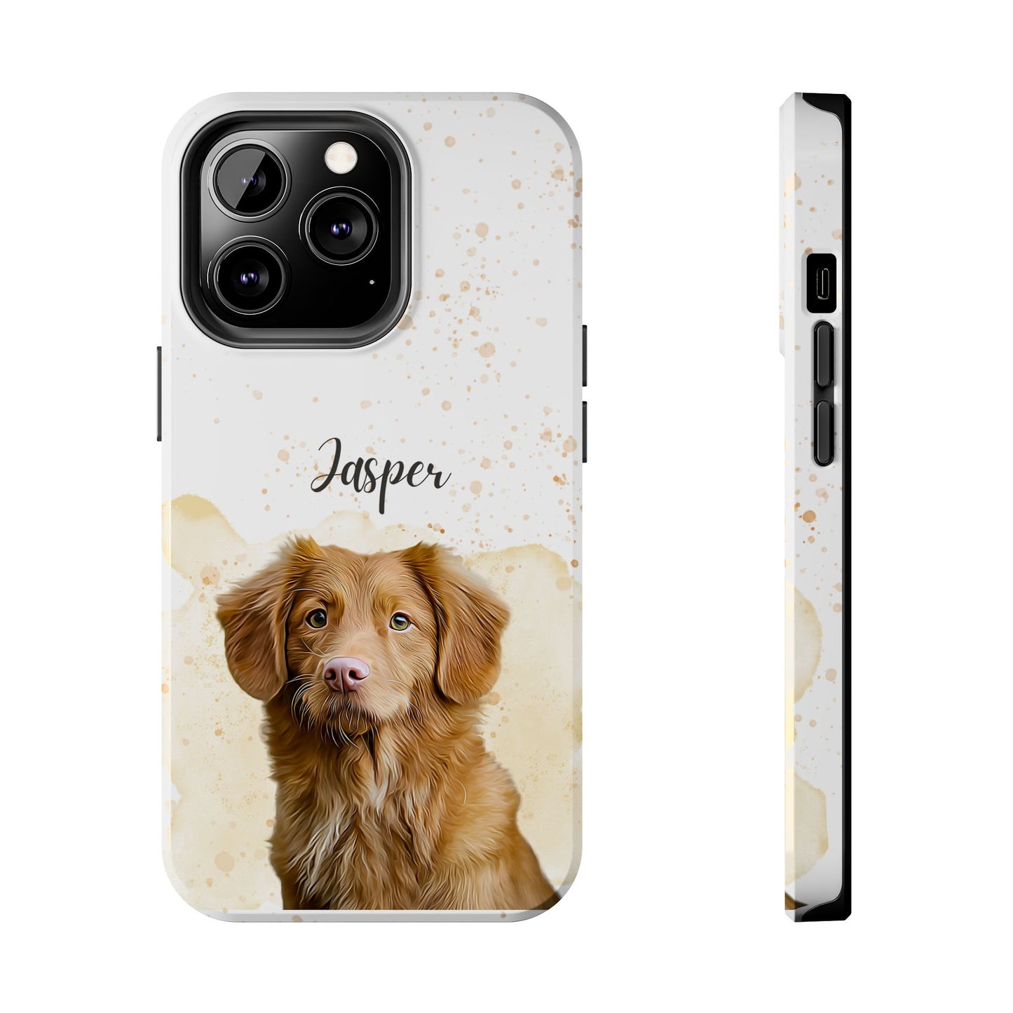 Custom Digital Oil Painted Watercolor Pet Portrait on Iphone and Samsung Phone Cases