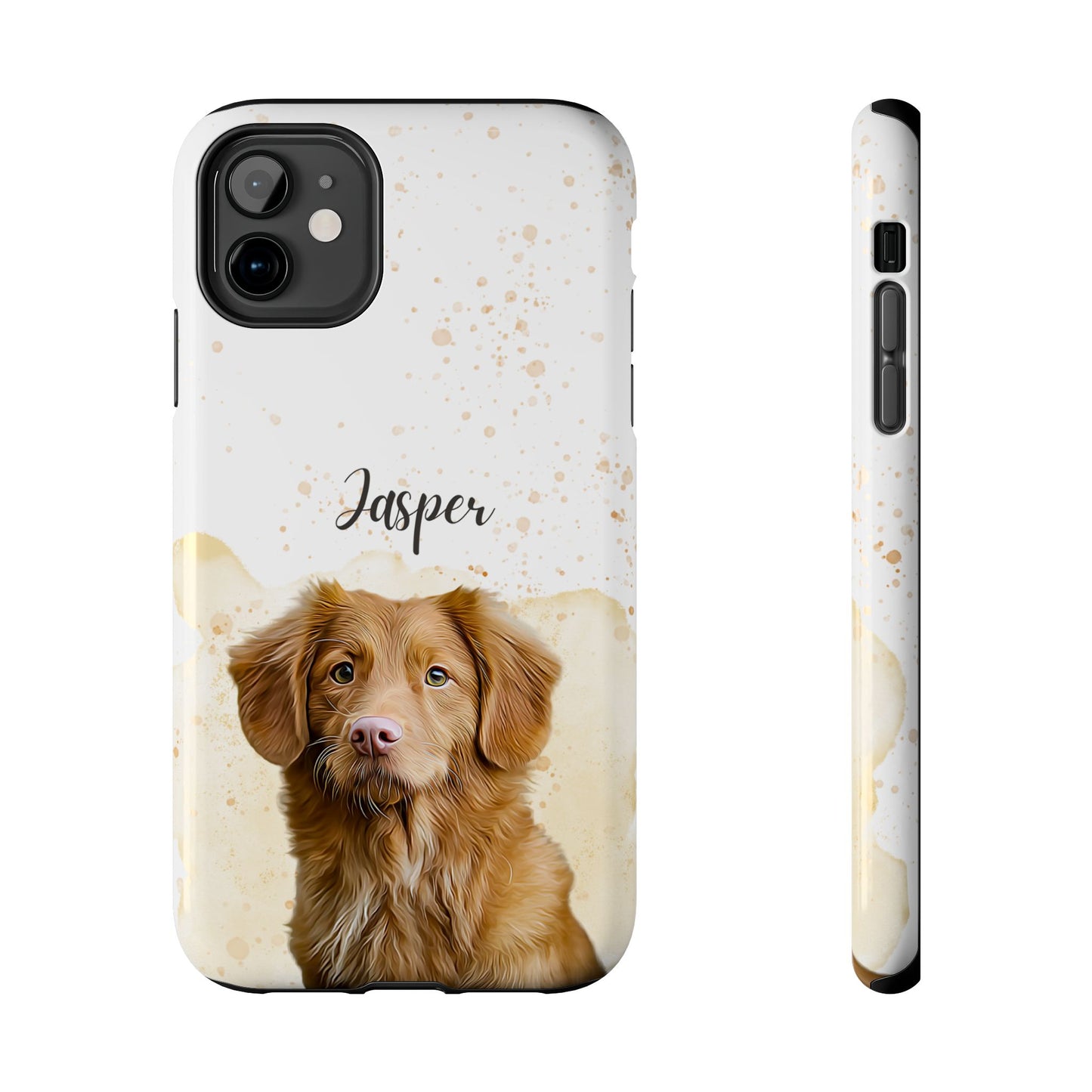 Custom Digital Oil Painted Watercolor Pet Portrait on Iphone and Samsung Phone Cases