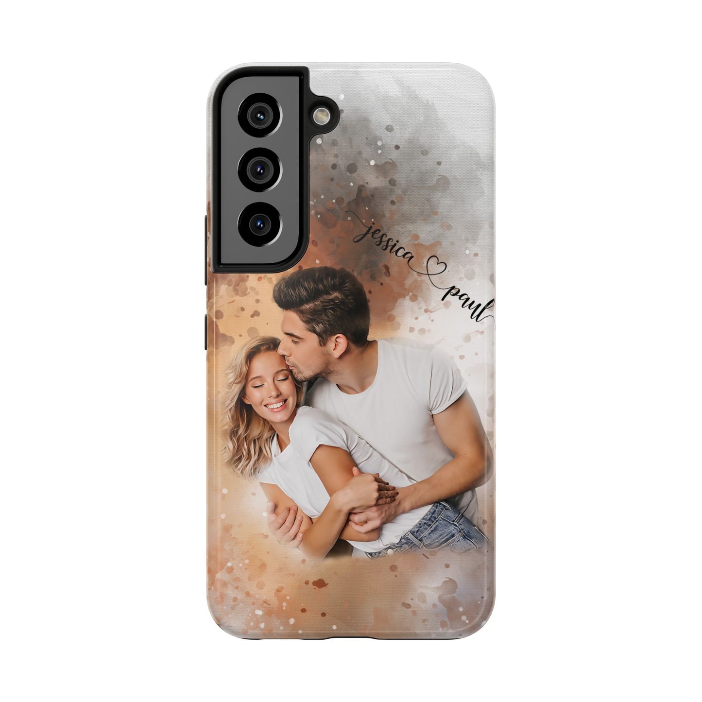 Personalized Watercolor Phone Case With Photos For Couples or Friend Gifts