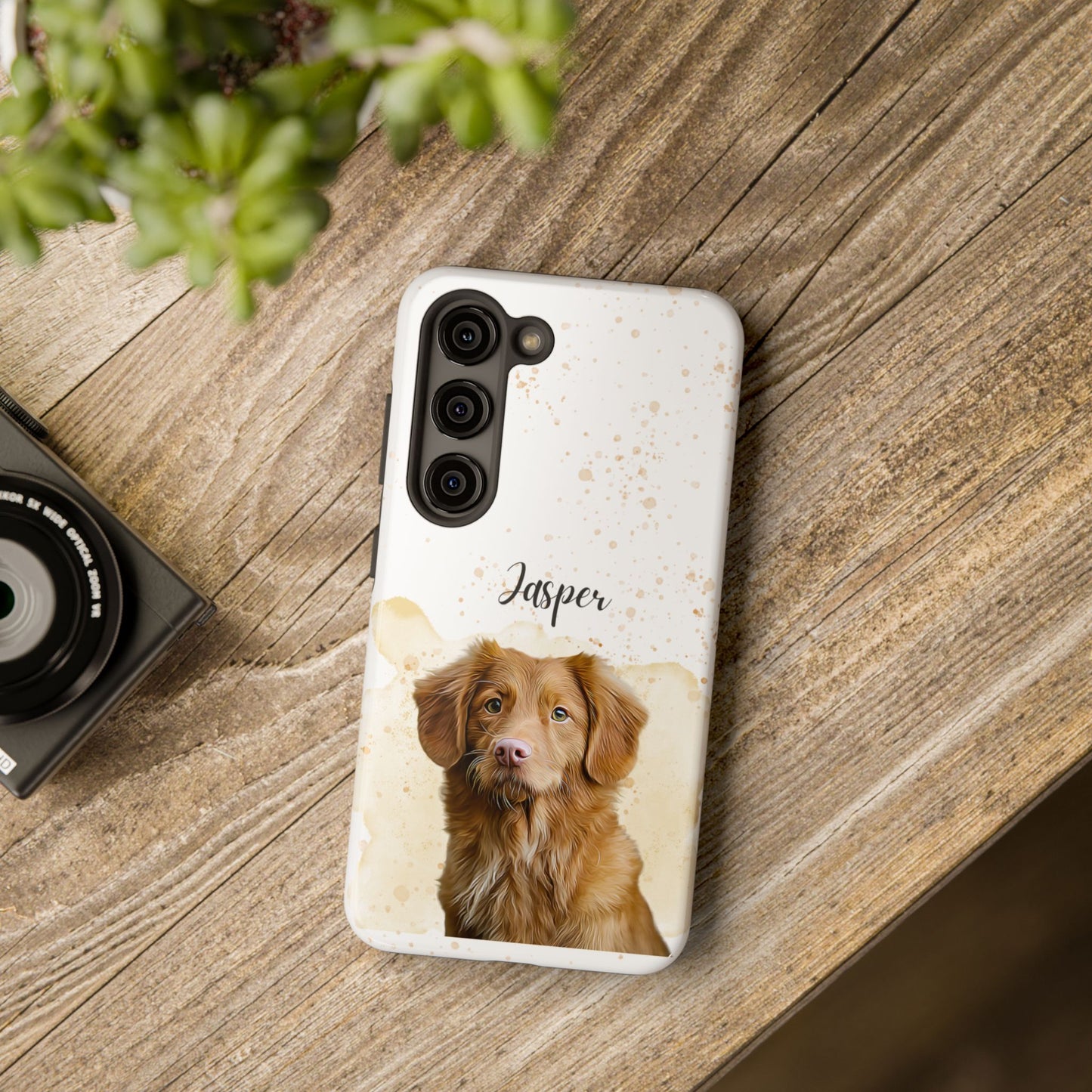 Custom Digital Oil Painted Watercolor Pet Portrait on Iphone and Samsung Phone Cases