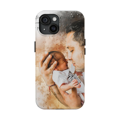 Custom Watercolor Photo On  Phone Case Personalized Cell Phone Case Picture