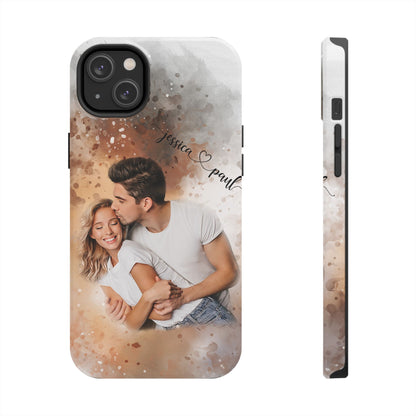 Personalized Watercolor Phone Case With Photos For Couples or Friend Gifts