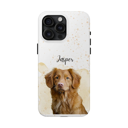 Custom Digital Oil Painted Watercolor Pet Portrait on Iphone and Samsung Phone Cases