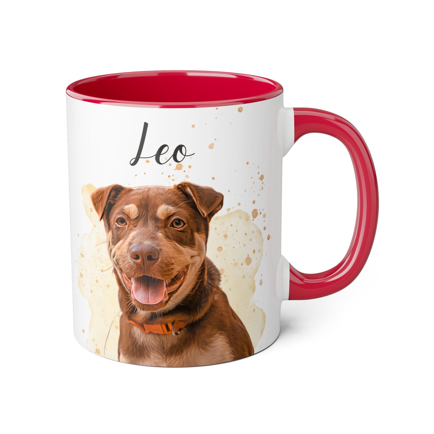 Oily Watercolor Splash Pet Portrait On Ceramic Mug For Pet Lover