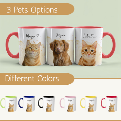 Tasses d'accent | Tasse à café de style peint à l'huile avec portrait d'animal personnalisé Cadeau personnalisé pour animal de compagnie pour amoureux des animaux 11 oZ