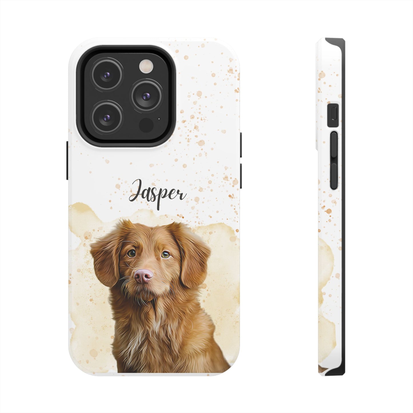 Custom Digital Oil Painted Watercolor Pet Portrait on Iphone and Samsung Phone Cases