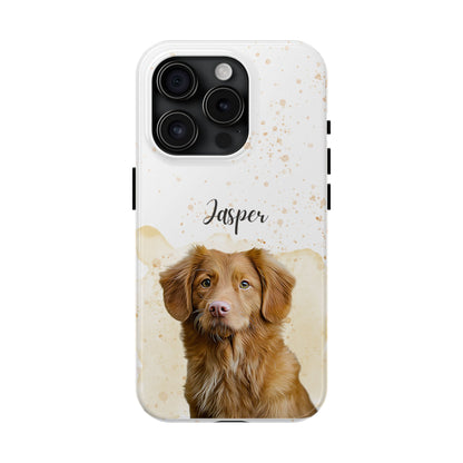 Custom Digital Oil Painted Watercolor Pet Portrait on Iphone and Samsung Phone Cases