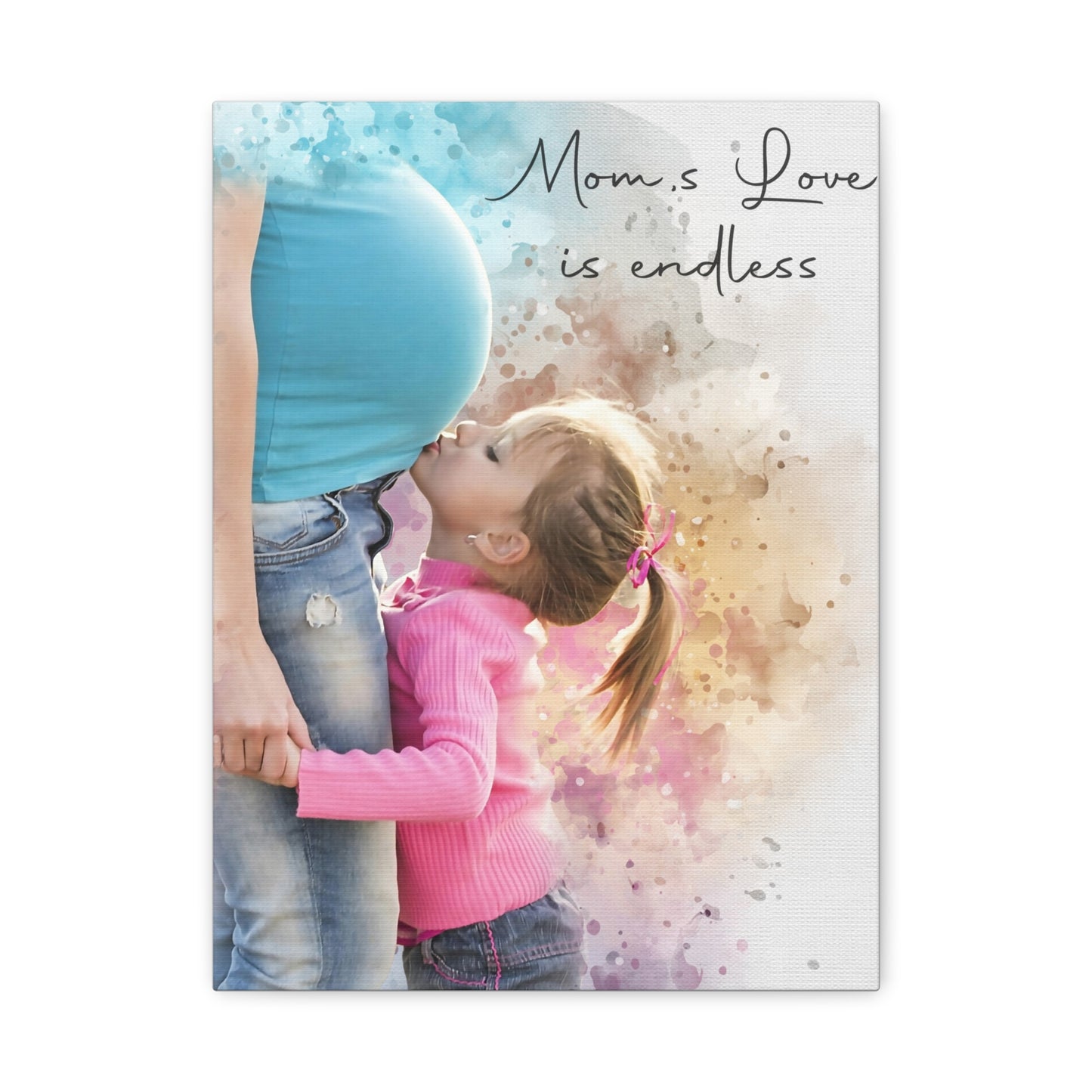 Canvas | Baby Watercolor Portrait On Stretched Canvas, Anniversary Keepsake,