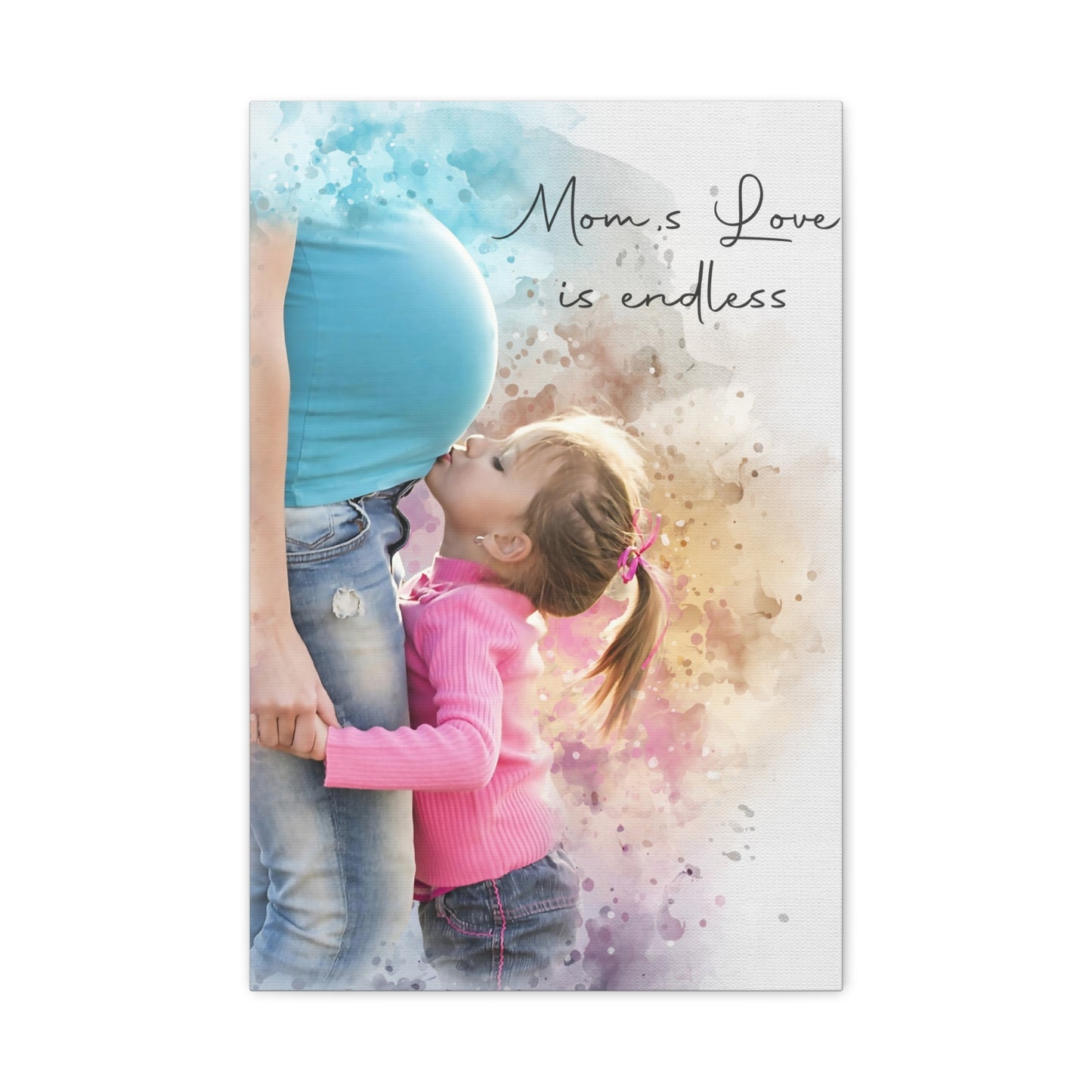 Canvas | Baby Watercolor Portrait On Stretched Canvas, Anniversary Keepsake,