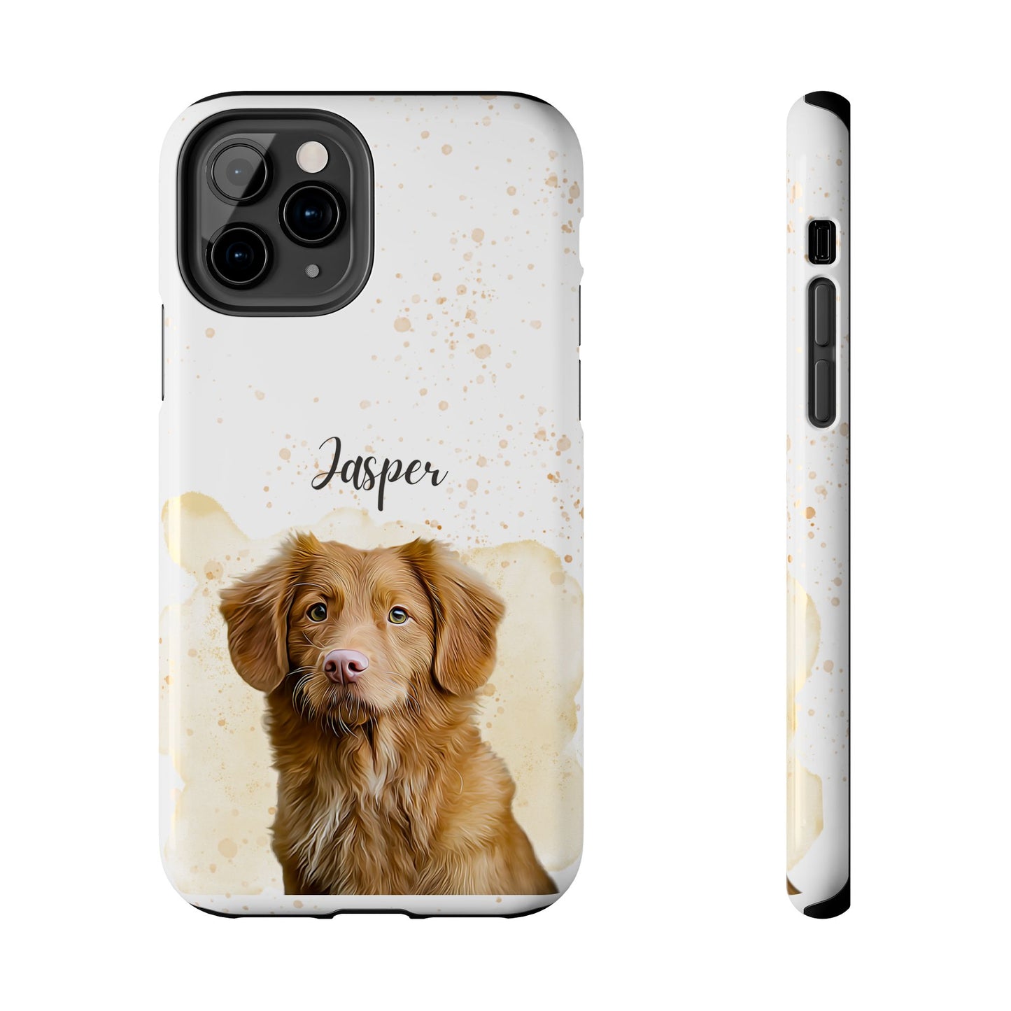 Custom Digital Oil Painted Watercolor Pet Portrait on Iphone and Samsung Phone Cases