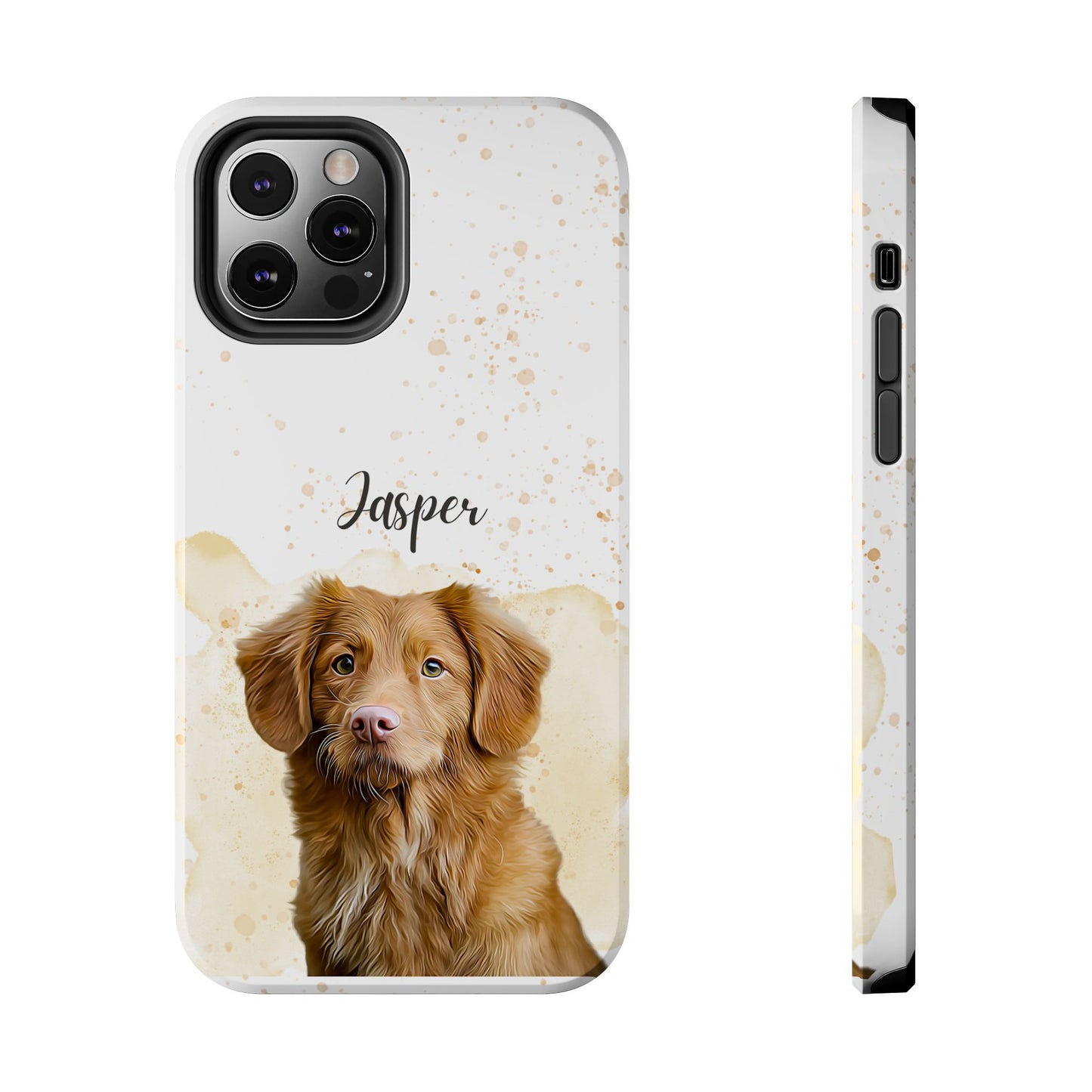 Custom Digital Oil Painted Watercolor Pet Portrait on Iphone and Samsung Phone Cases