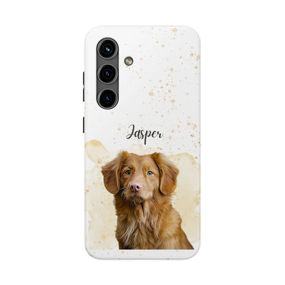 Custom Digital Oil Painted Watercolor Pet Portrait on Iphone and Samsung Phone Cases