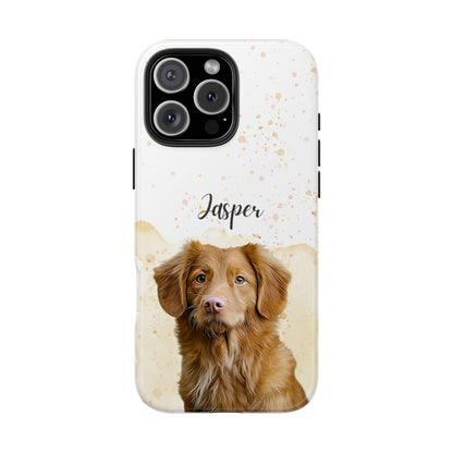 Custom Digital Oil Painted Watercolor Pet Portrait on Iphone and Samsung Phone Cases