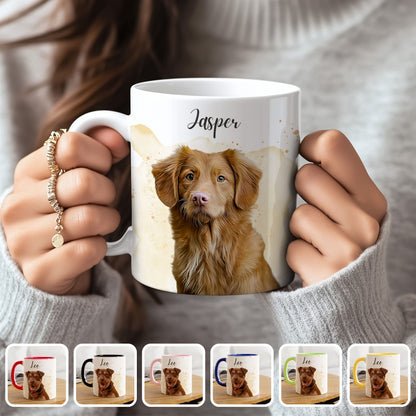 Tasses d'accent | Tasse à café de style peint à l'huile avec portrait d'animal personnalisé Cadeau personnalisé pour animal de compagnie pour amoureux des animaux 11 oZ