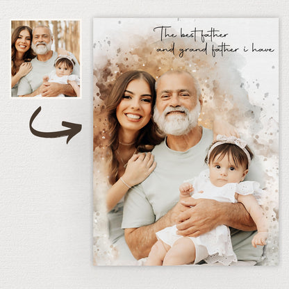 Print Poster | Watercolor Portrait For Couple On Paper Print Poster