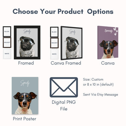 Custom Digital Watercolor Pet Portraits From  Photo